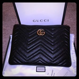 Gucci Matelassé Leather Pouch 100% Authentic